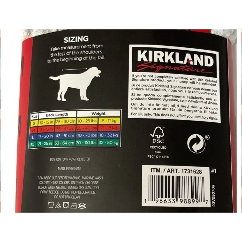 Costco Kirkland Signature Pet Logo Hoodie Gray Size M Dog 13